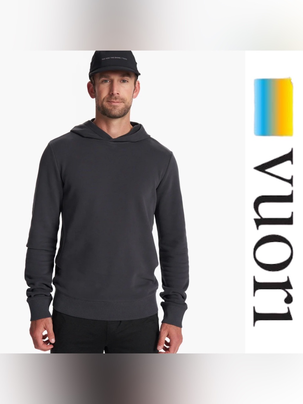 Vuori | Men’s Cypress Hoodie Sweatshirt | Charcoal Grey | Size Large
